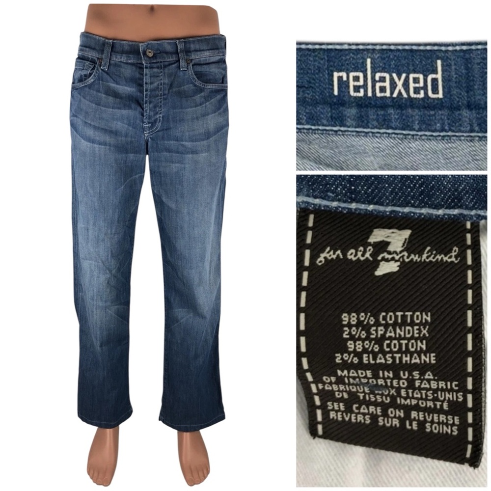 7 For All Mankind Mens 31 X 31 (actual) Jeans Relaxed Cotton Blend Stretch Denim